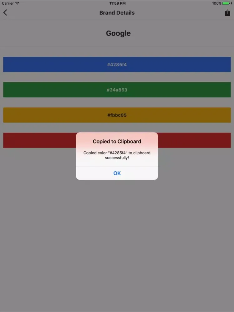 Brand Colors - Collection of Brand Color Codes iPad 應用截圖