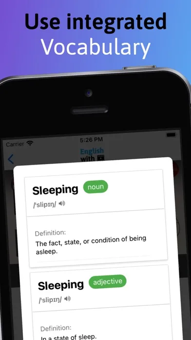 Tangkapan skrin Daily English learning app