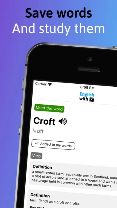 Tangkapan skrin Daily English learning app