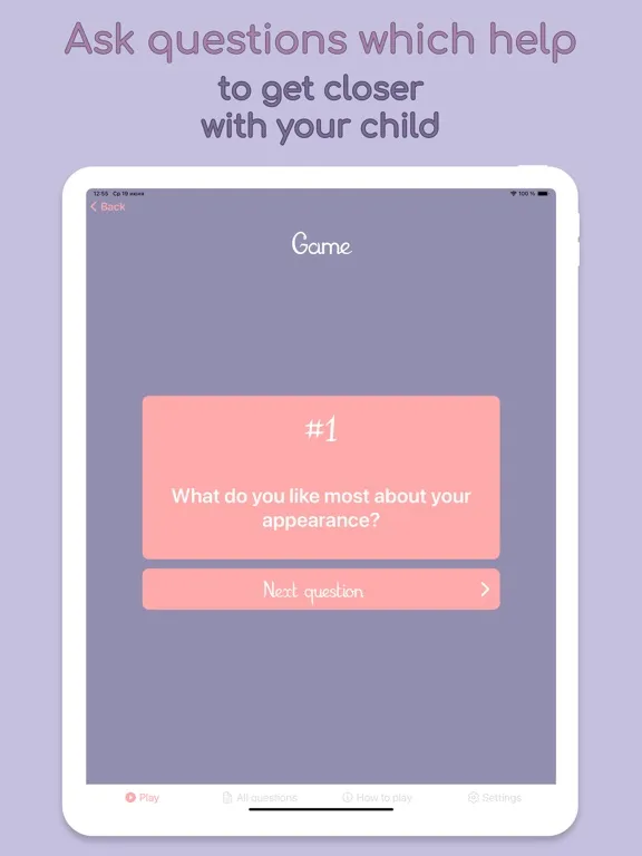 Ask Your Child: Questions Game iPad 应用截图