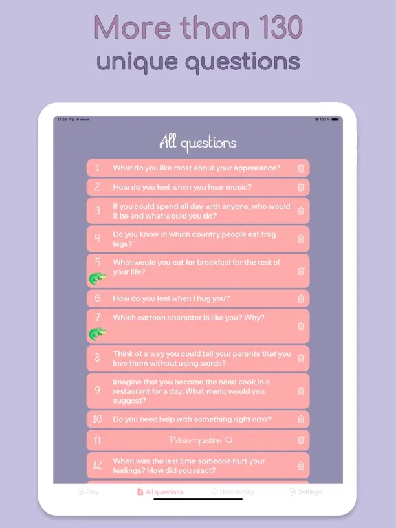 Ask Your Child: Questions Game iPad 应用截图