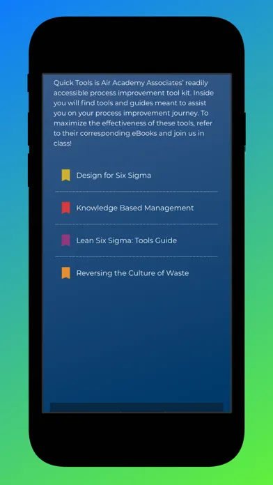 Tangkapan layar Six Sigma Quick Tools