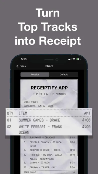 Receiptify: Stats for Spotify 스크린샷