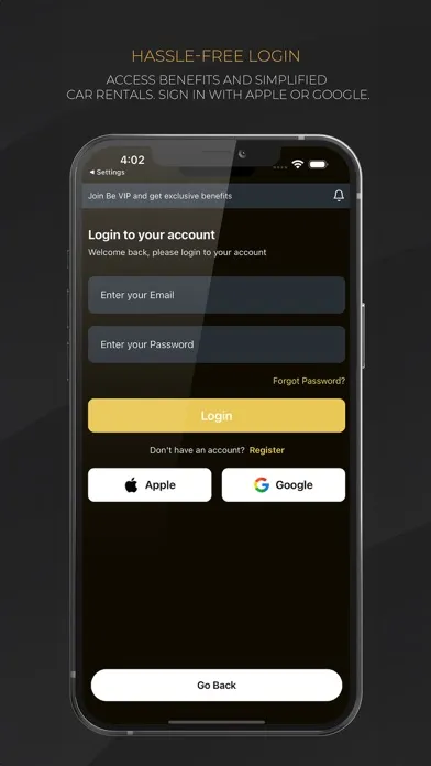 BE VIP Car Rental Screenshots