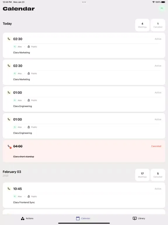 Clara Mobile iPad Screenshots