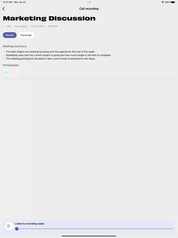 Clara Mobile iPad Screenshots