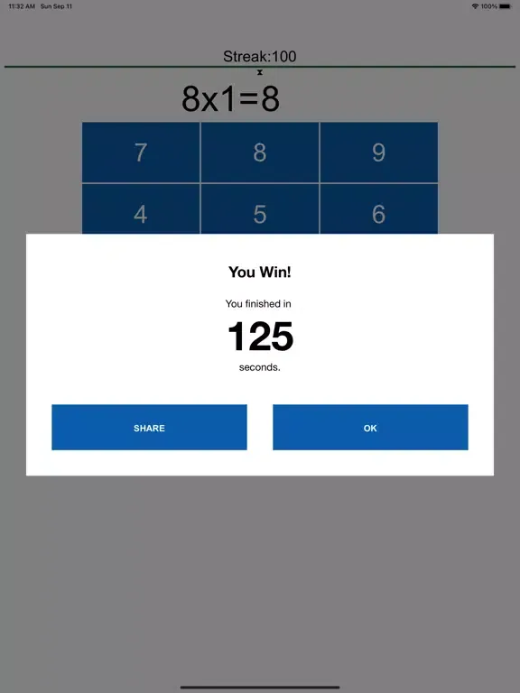 Tangkapan layar Multiplication Runner iPad