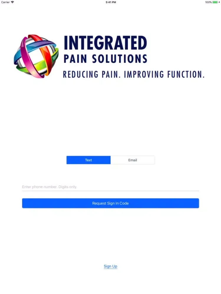 Tangkapan skrin Integrated Pain Solutions iPad