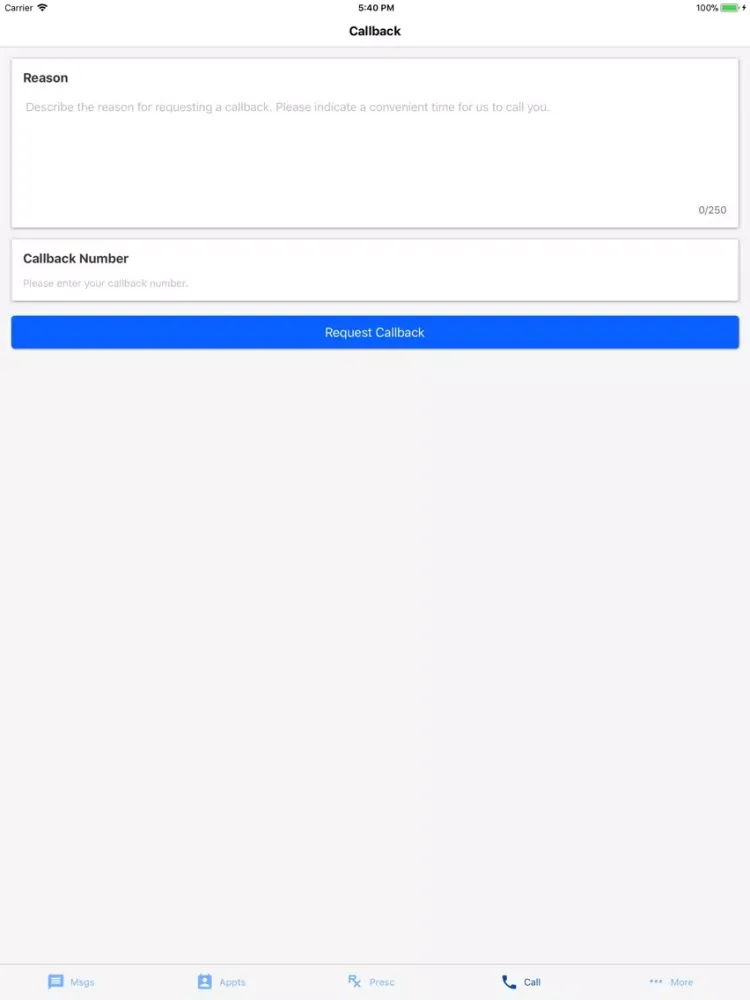 Tangkapan skrin Integrated Pain Solutions iPad