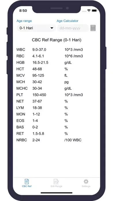 Tangkapan layar Pediatric CBC Ref Range