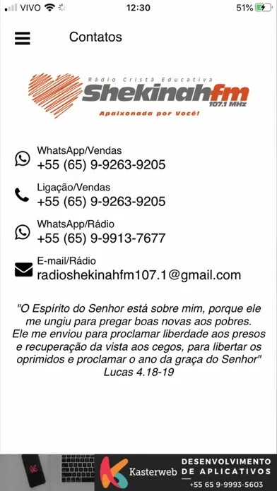 Rádio Shekinah FM 107.1 Screenshots