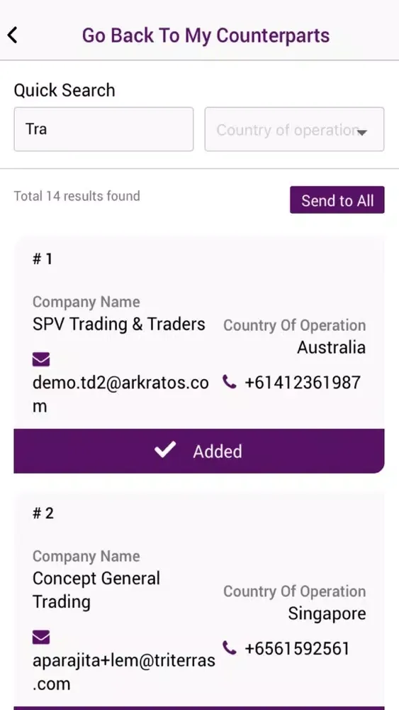 KRATOS Trade Discovery App Screenshots