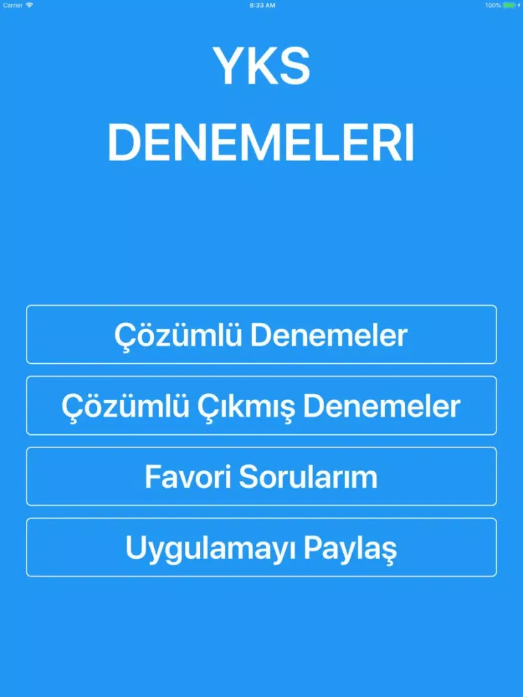 TYT YKS ÇÖZÜMLÜ ÇIKMIŞ DENEME iPad 应用截图