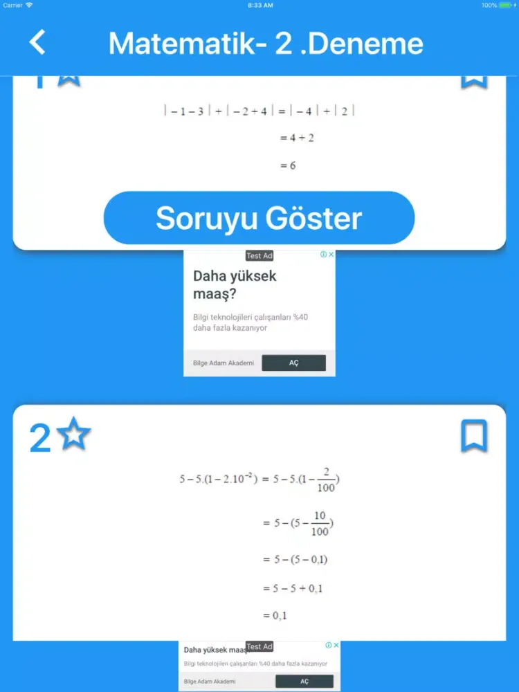 TYT YKS ÇÖZÜMLÜ ÇIKMIŞ DENEME iPad 应用截图