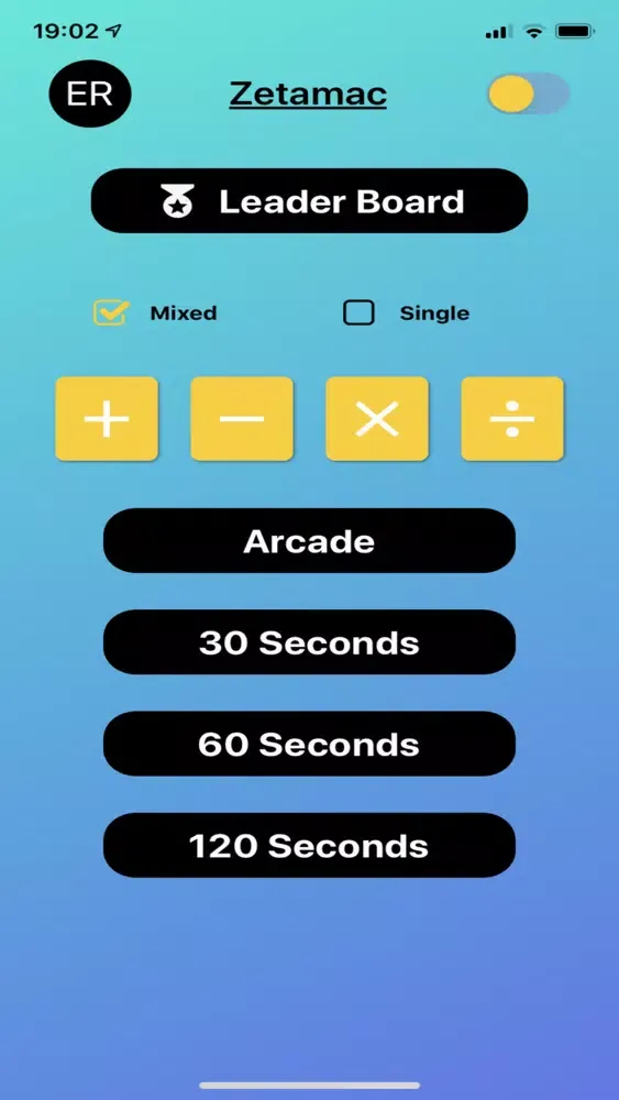 Capturas de tela do Zetamac