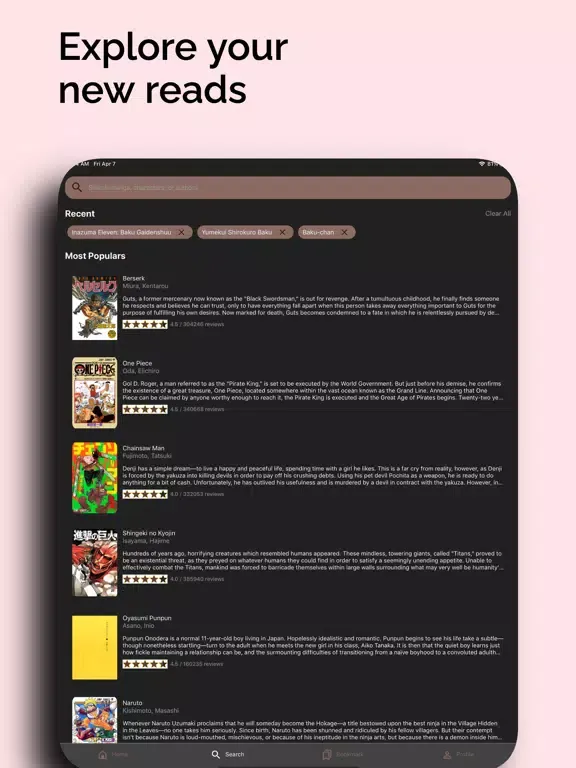 Trackie -Manga State Tracker iPad 应用截图