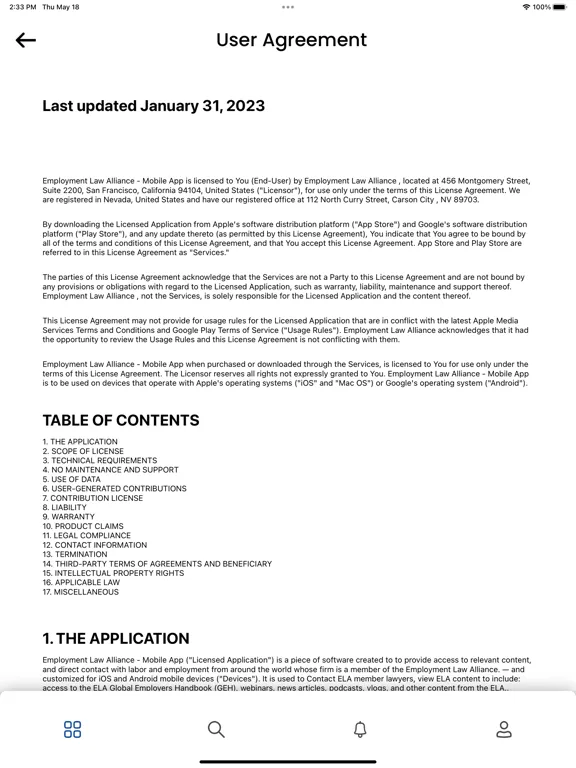 تصاویر Employment Law Alliance App iPad