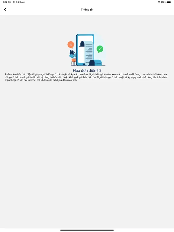 Ảnh chụp màn hình của VS-EInvoice iPad