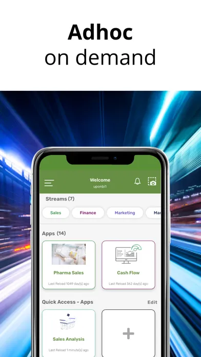Ảnh chụp màn hình của uponBI for Qlik Sense