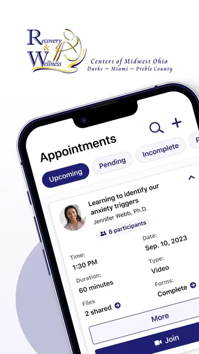 Ảnh chụp màn hình của Recovery and Wellness Portal