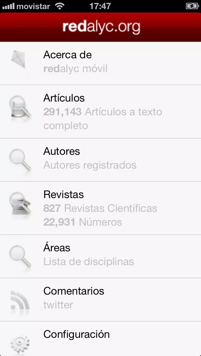 Redalyc Mobile App Screenshots