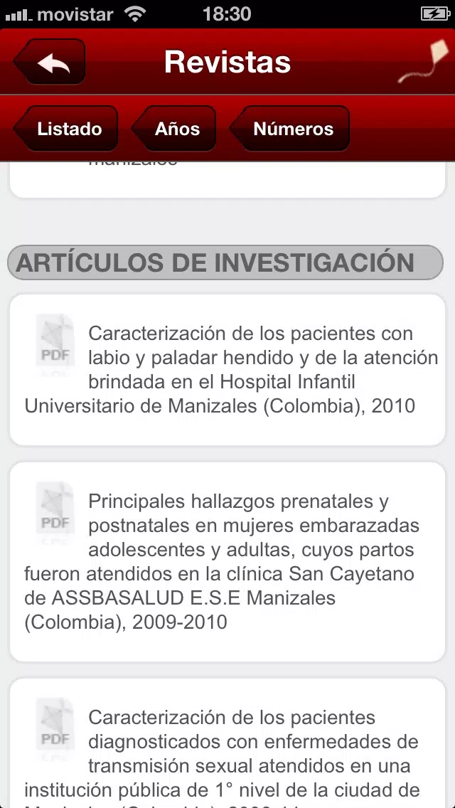 Redalyc Mobile App Screenshots