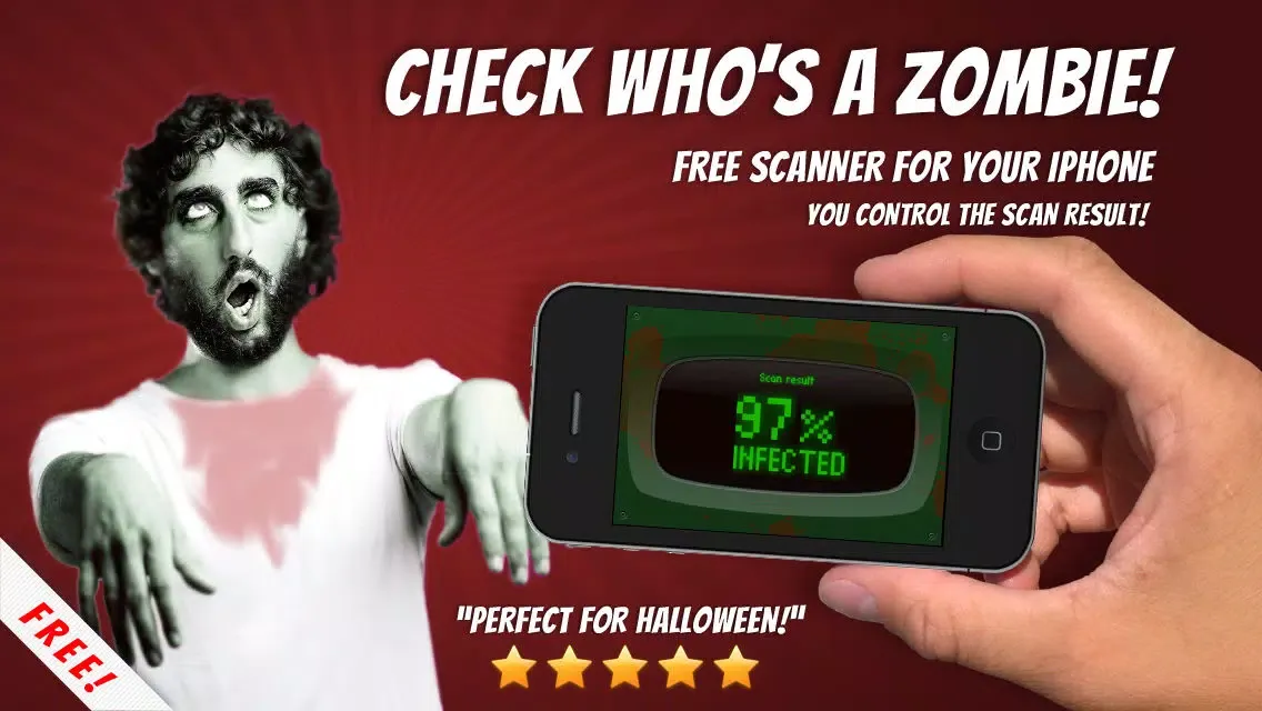 Zombies Scanner prank - test who's a Zombie using this free fingerprint touch scan スクリーンショット