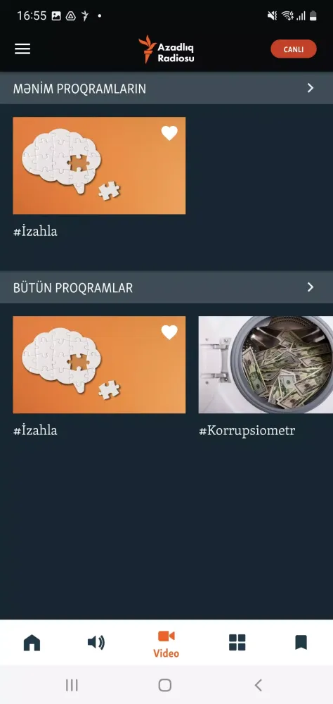 Zrzuty ekranu AzadlıqRadiosu