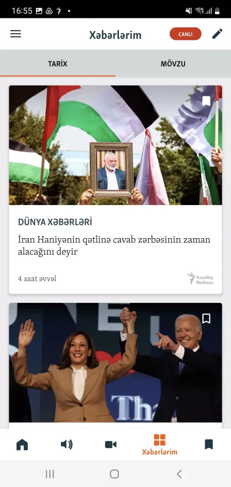 Zrzuty ekranu AzadlıqRadiosu