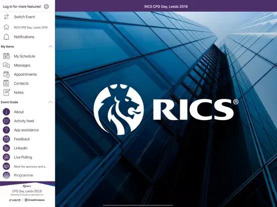 Capturas de pantalla de RICS Conferences iPad 