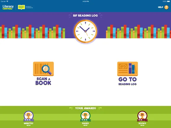 Tangkapan skrin RIF Reading Log iPad 