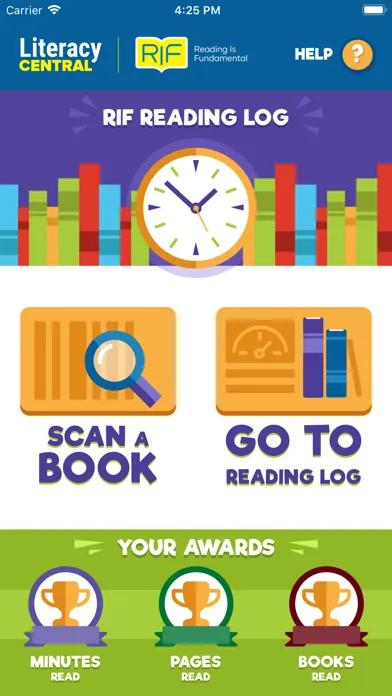 Tangkapan skrin RIF Reading Log