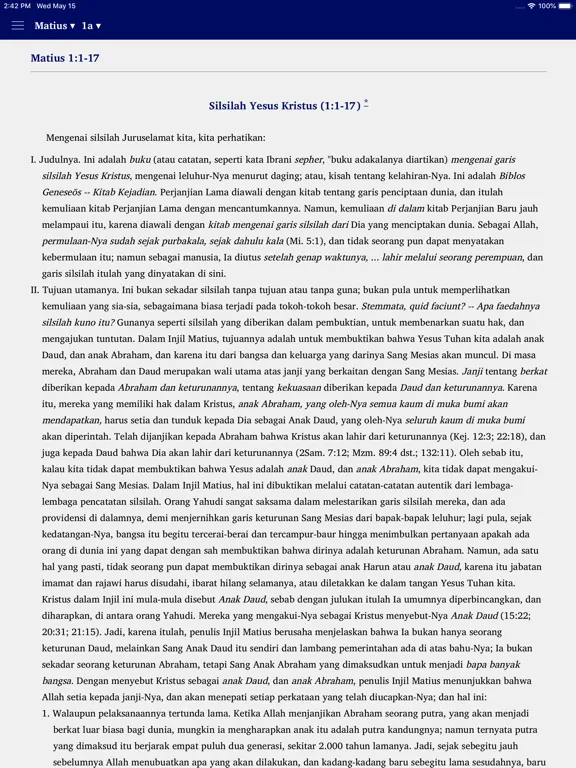 Скриншоты Tafsiran Matthew Henry iPad 