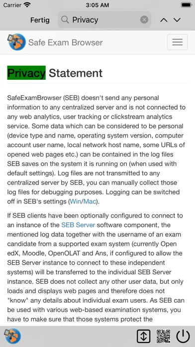 SafeExamBrowser স্ক্রিনশট