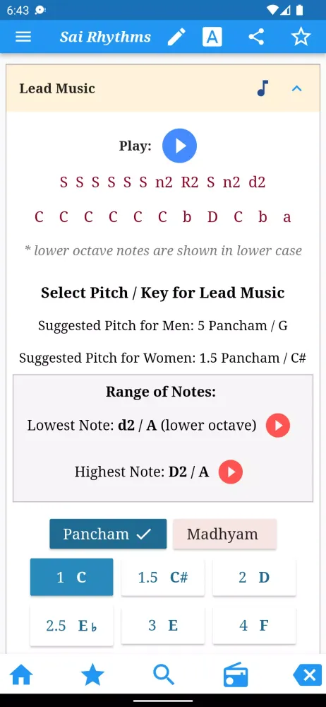 Tangkapan layar Sai Rhythms