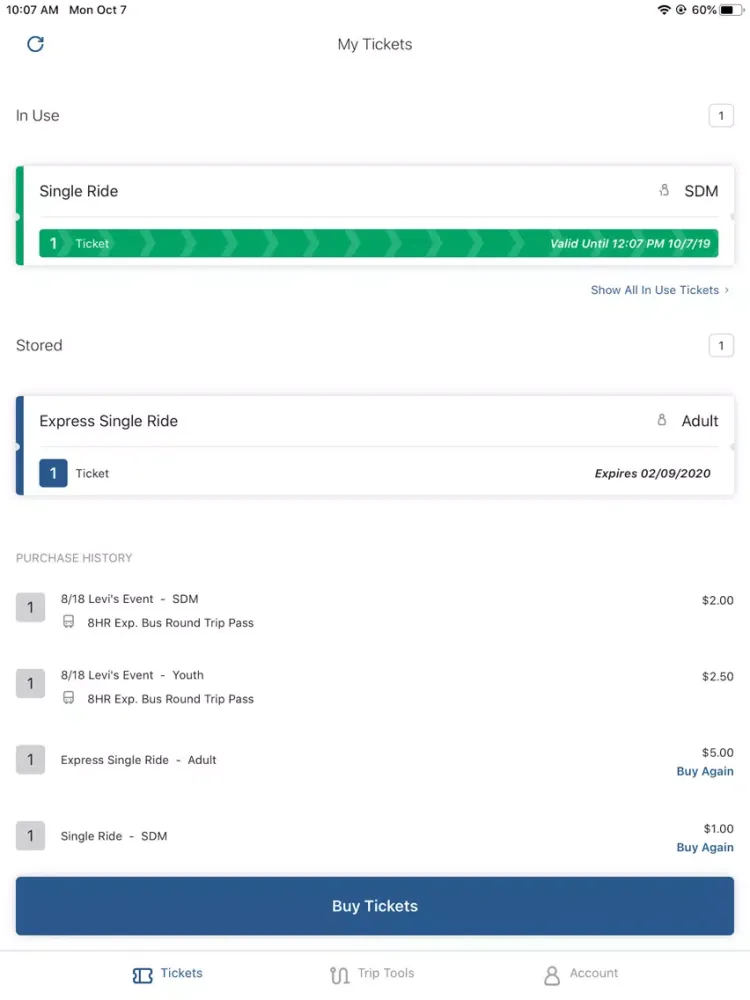 VTA EZfare iPad  স্ক্রিনশট
