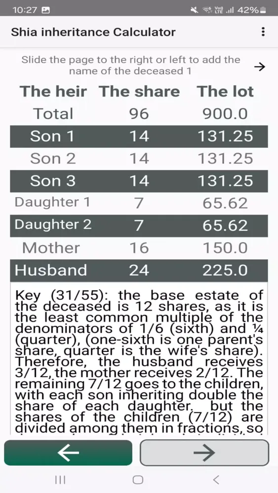 Скриншоты Shia inheritance Calculator