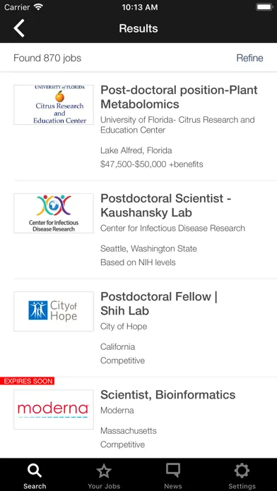 Science Jobs سکرین شاٹس