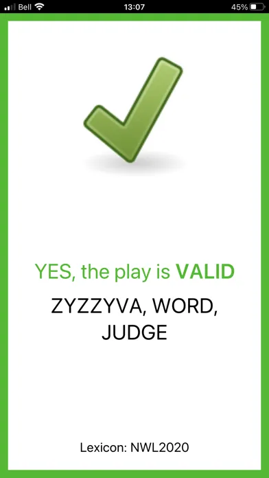 Tangkapan layar NASPA Zyzzyva Mobile