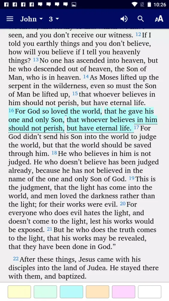 Ảnh chụp màn hình của World English Bible multimedia