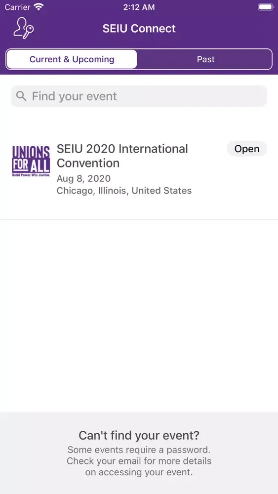 Tangkapan skrin SEIU Connect