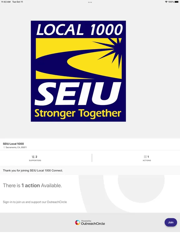 Zrzuty ekranu SEIU Local 1000 Connect iPad 