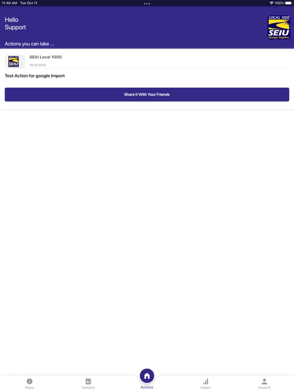Zrzuty ekranu SEIU Local 1000 Connect iPad 