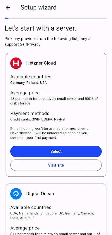 SelfPrivacy应用截图