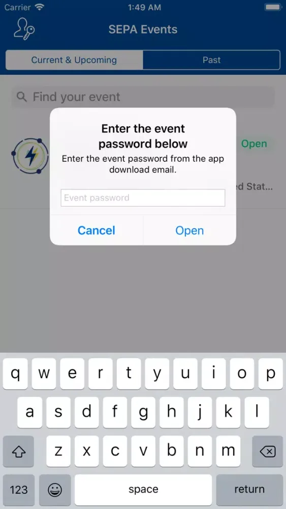 Screenshot di SEPA Events