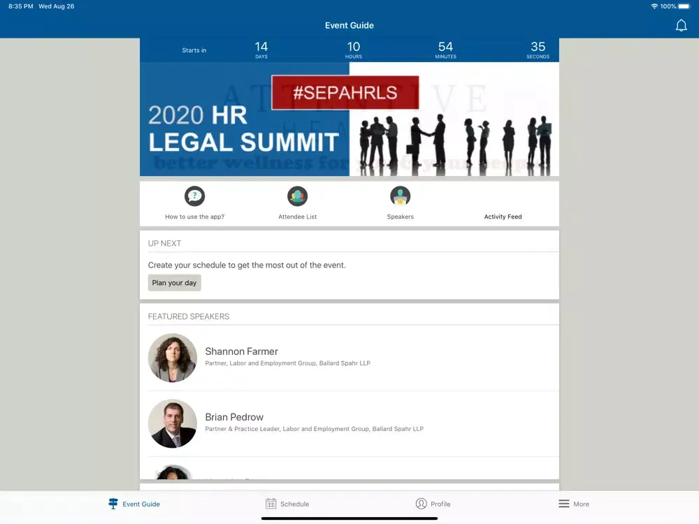 Capturas de tela do SEPA SHRM Events iPad 
