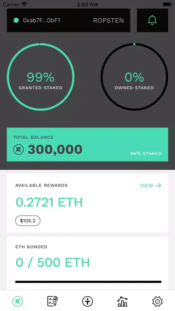 Keep Network Dashboard DAPP Screenshots