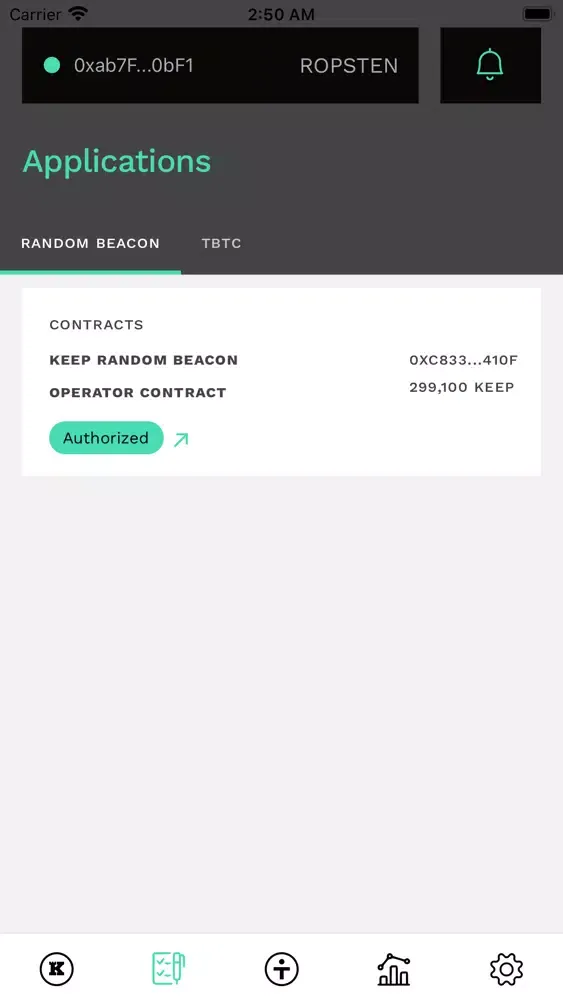 Keep Network Dashboard DAPP Screenshots