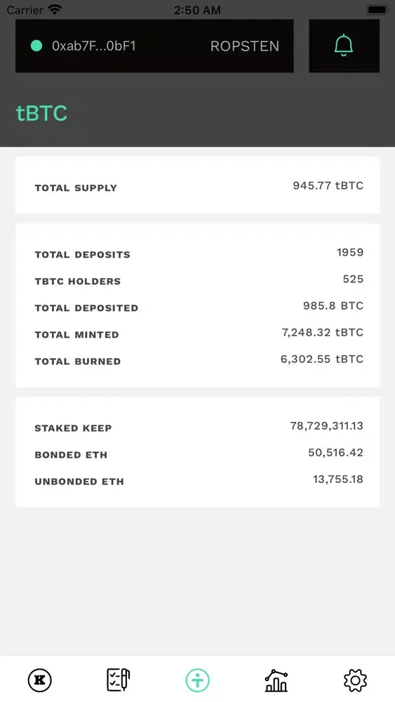 Keep Network Dashboard DAPP Screenshots