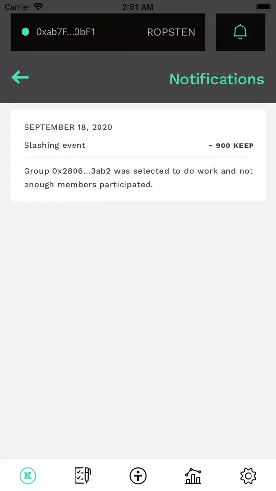 Keep Network Dashboard DAPP Screenshots